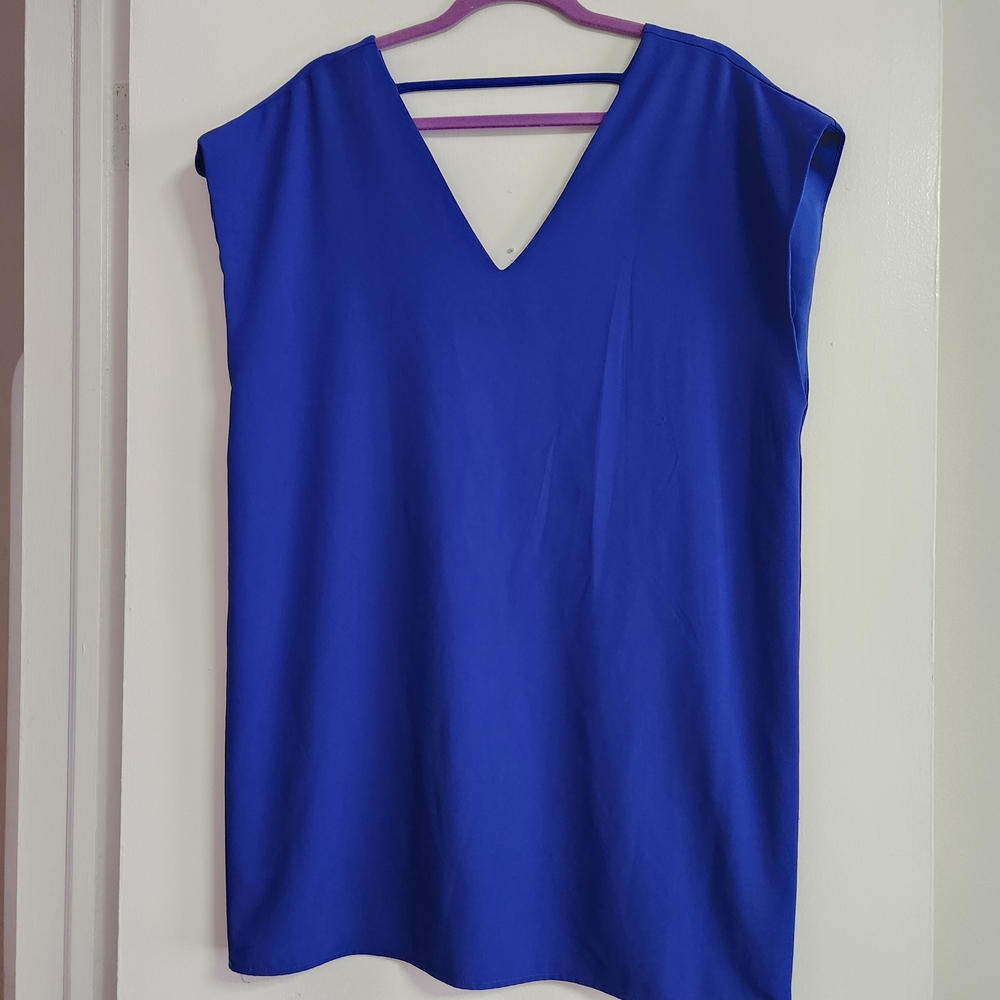 The Vanity Room Royal Blue V-Neck Tunic Dress